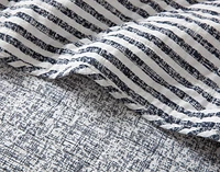Delray Striped Cotton Quilt Set, Blue, Queen