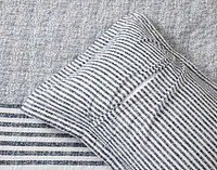 Delray Striped Cotton Quilt Set, Blue, Queen