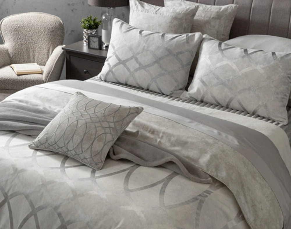 Metropolitan Duvet Cover, Cotton, Geometric, Grey,