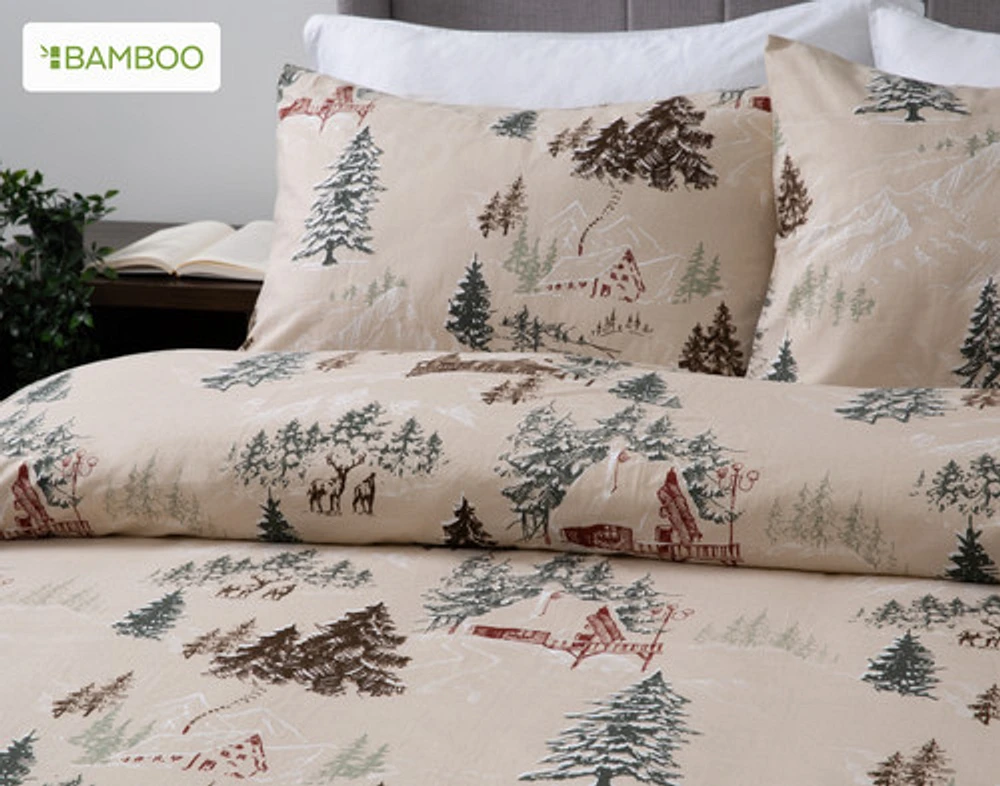 Bamboo Cotton Flannel Duvet Cover, Set