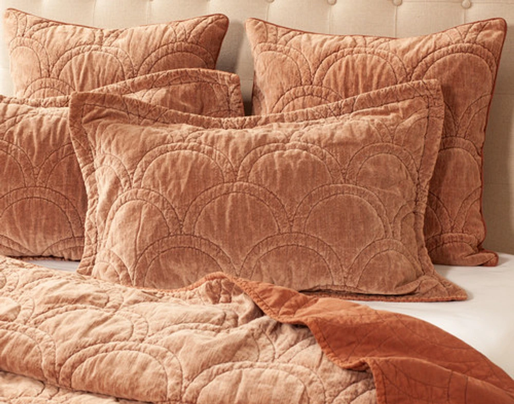 Renae Quilt Set, Geometric, Brown, Queen