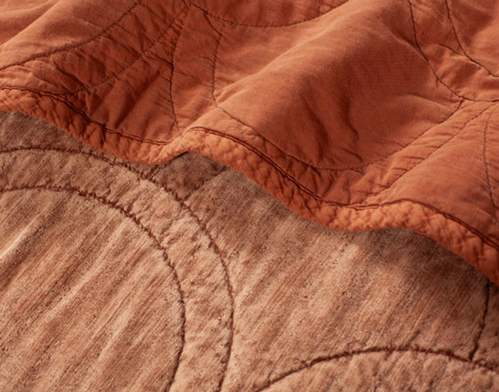 Renae Quilt Set, Geometric, Brown, Queen