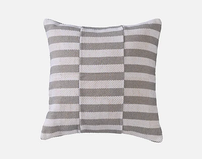Halston Cotton Jacquard Square Cushion Cover, Geometric, White, 18" x 18"