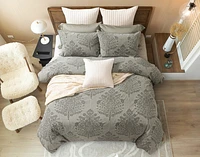 Raintree Stonewashed Duvet Cover, Cotton Set, Botanical, Green,