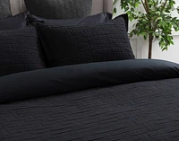 Jetset Black Duvet Cover, Cotton, Geometric,