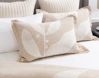 Natura Cotton Jacquard Pillow Sham, Botanical, Beige,