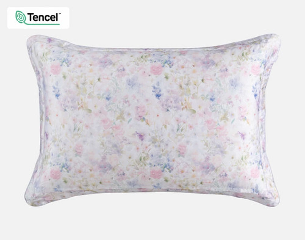 Gardenglow Floral Pillow Sham, Floral, White,