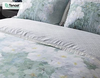 Persuasion Floral Duvet Cover, TENCEL Lyocell, Floral, White,