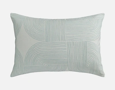 Tempo Pillow Sham, Geometric, Green, Queen