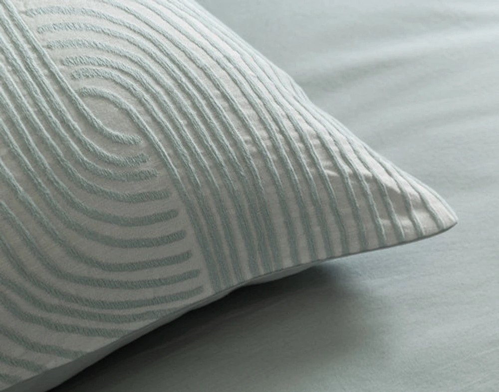 Tempo Pillow Sham, Geometric, Green, Queen