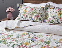 Summerfield Cotton Quilt Set, Floral, White, Queen