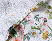 Summerfield Cotton Quilt Set, Floral, White, Queen