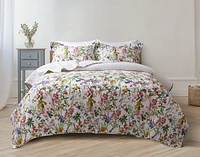 Summerfield Cotton Quilt Set, Floral, White, Queen