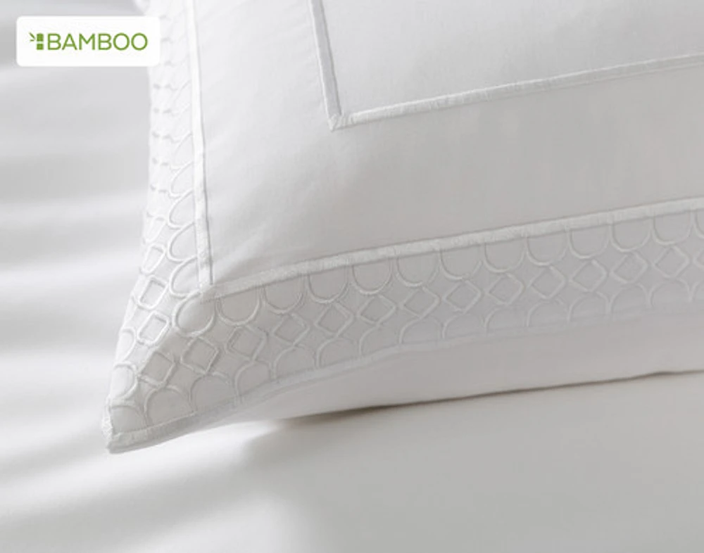 Monroe White Boudoir Pillow Cover, Geometric, Black, 24" x 12"