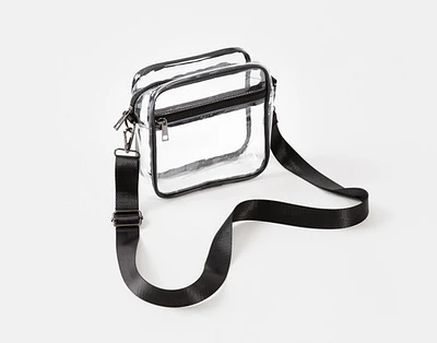 Clear Crossbody Bag, Blue,