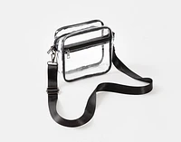 Clear Crossbody Bag, Blue,