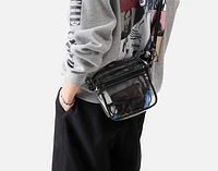 Clear Crossbody Bag, Blue,