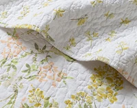Forsythia Cotton Quilt Set, Floral, Yellow,
