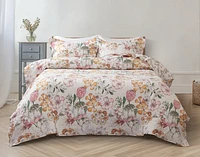 Kalbarri Cotton Quilt Set, Floral, Pink, Queen