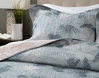 Retreat Cotton Quilt Set, Floral, Brown, Queen
