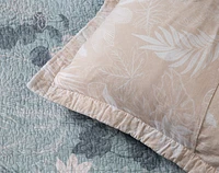Retreat Cotton Quilt Set, Floral, Brown, Queen