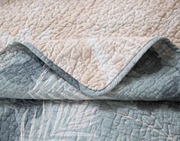 Retreat Cotton Quilt Set, Floral, Brown, Queen