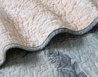 Retreat Cotton Quilt Set, Floral, Brown, Queen