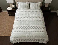 Tazio Duvet Cover, Cotton Set, Geometric, Green,