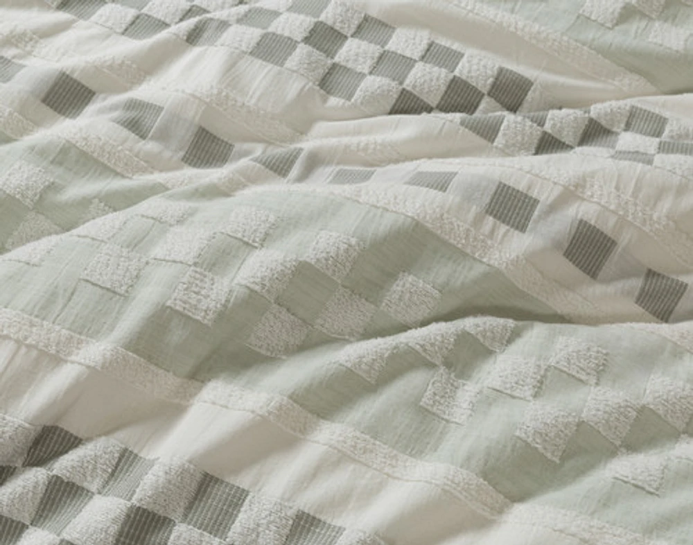 Tazio Duvet Cover, Cotton Set, Geometric, Green,