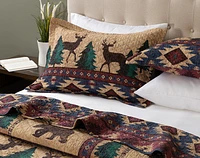 Deer Creek Cotton Quilt Set, Scenic, Brown,