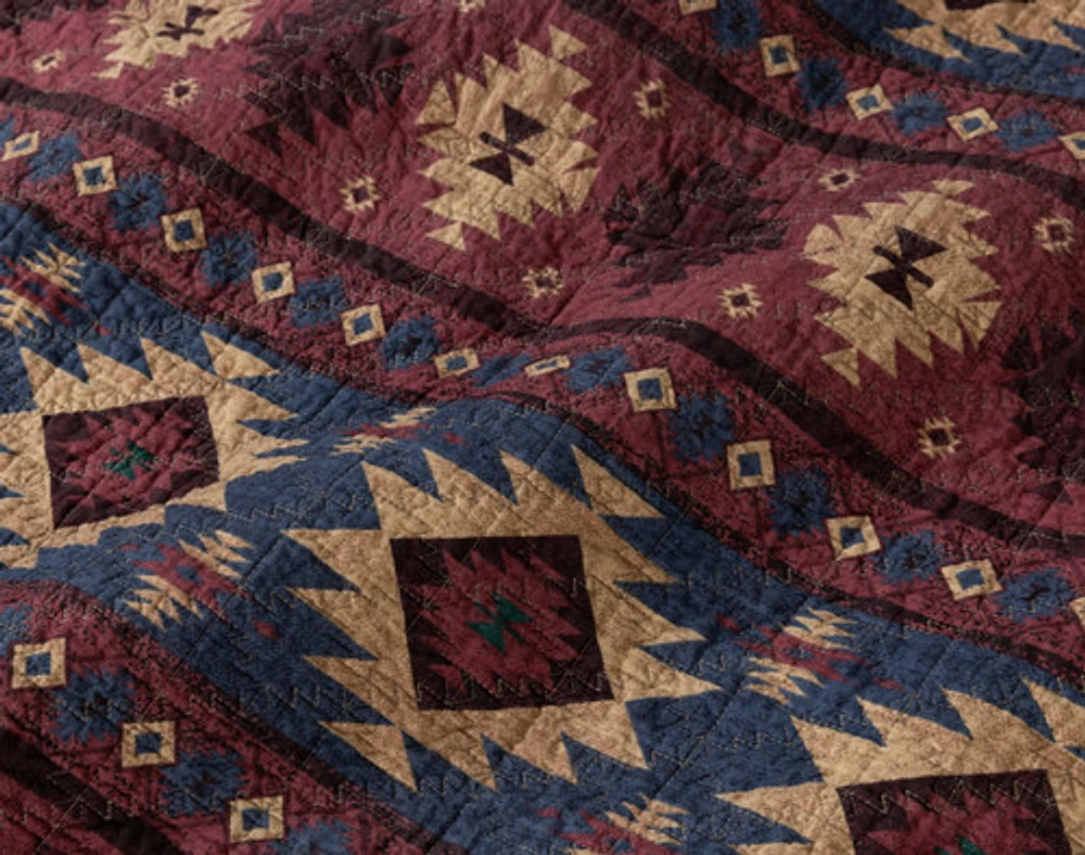 Deer Creek Cotton Quilt Set, Scenic, Brown,