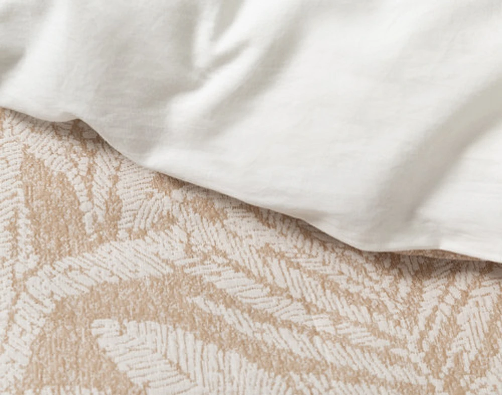Dorado Duvet Cover, Cotton, Botanical, Beige,