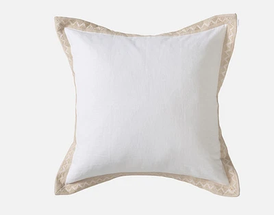 Dorado Euro Sham, Geometric, White, 26" x 26"
