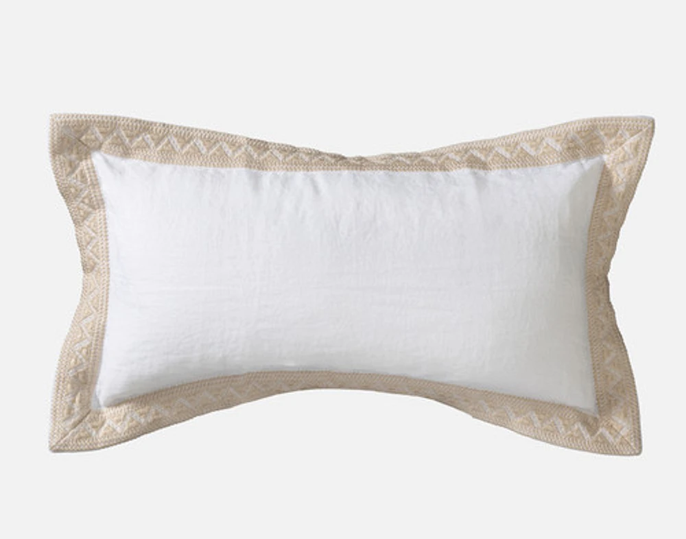 Dorado Boudoir Pillow Cover, Geometric, White, 24" x 12"