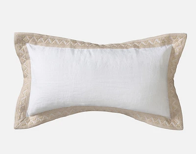 Dorado Boudoir Pillow Cover, Geometric, White, 24" x 12"
