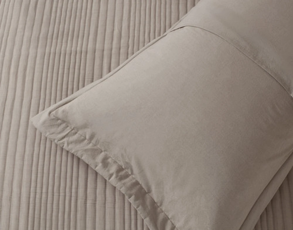 Mica Quilt Set, Geometric, Beige, Queen
