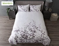 Casano Duvet Cover, Bamboo Cotton, Botanical, White,