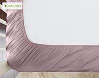 3-Piece Crib-Sized Bamboo Cotton Bedding Bundle - Orchid, RDS Certified, Purple
