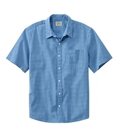 Men's Organic Cotton Seersucker Shirt, Short-Sleeve, Slightly Fitted, Plaid