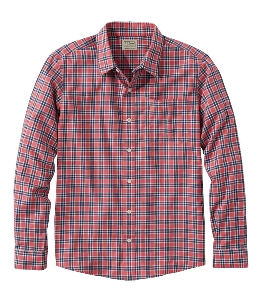 Men's Wrinkle-Free Ultrasoft Brushed Cotton Shirt, Long-Sleeve, Slightly Fitted Untucked Fit