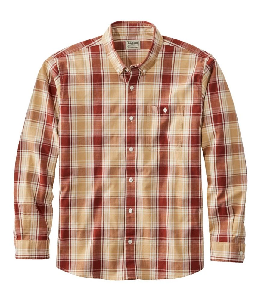 Men's Comfort Stretch® Chambray Shirt, Traditional Untucked Fit, Long-Sleeve, Print