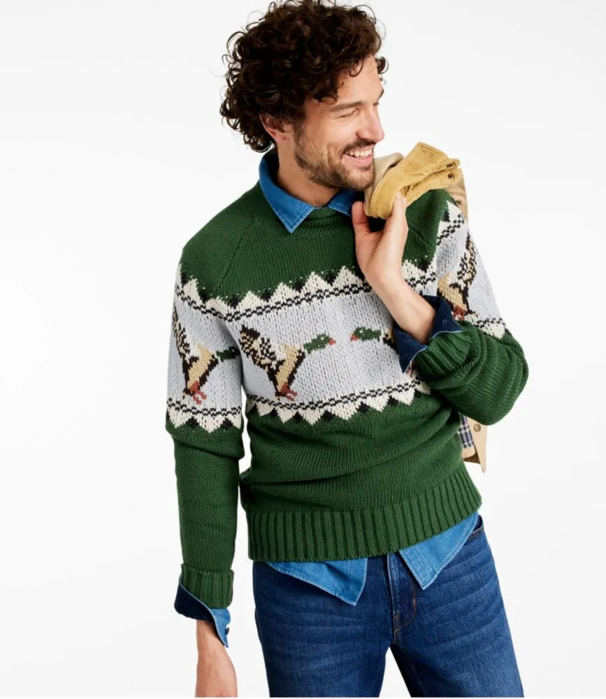 Men's Signature Organic Cotton Rollneck Sweater, Fair Isle