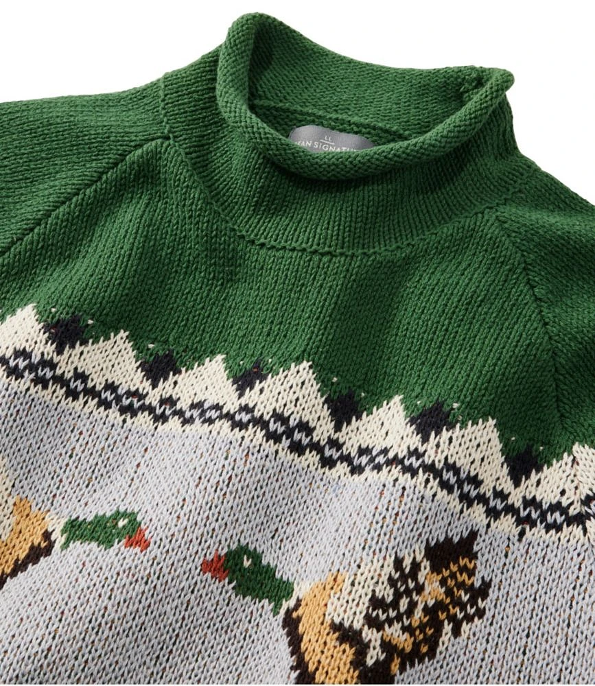 Men's Signature Organic Cotton Rollneck Sweater, Fair Isle