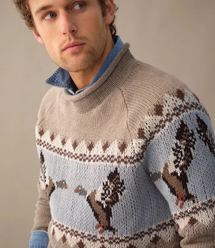 Men's Signature Organic Cotton Rollneck Sweater, Fair Isle