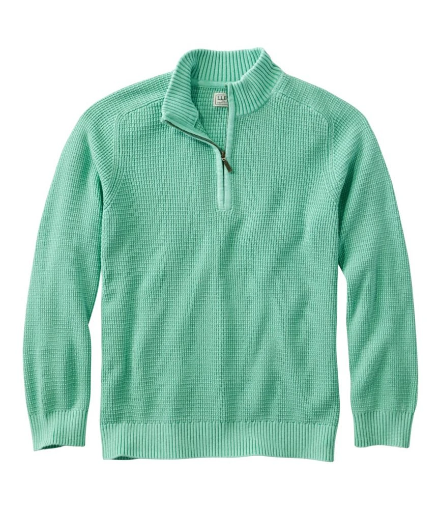 Men's Sunwashed Textured Cotton Sweater, Quarter-Zip