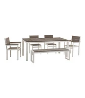 Aluminum/Recycled Poly Lumber Farmhouse Dining Set
