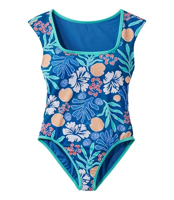 Women's Coastal Essentials Swimwear, Squareneck Tanksuit Print