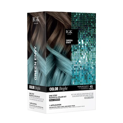 CLEARANCE IGK Color Bright One Step Bleach & Color Kit: Green Envy