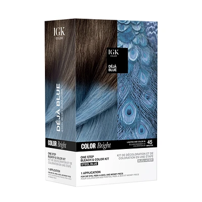 CLEARANCE IGK Color Bright One Step Bleach & Color Kit: Deja Blue