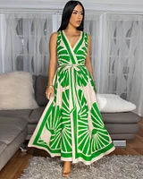 Abielle Kelly-Green Nude Print CrissCross Back Midi Dress